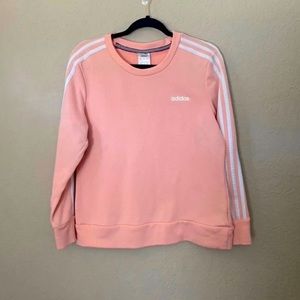 ADIDAS || Peach Long Sleeve Crew Neck Logo Sweatshirt Pullover Small